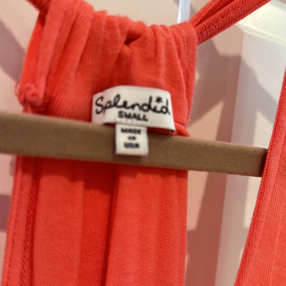 Splendid Ruched Back Coral Tank Top - Picture 2 of 4